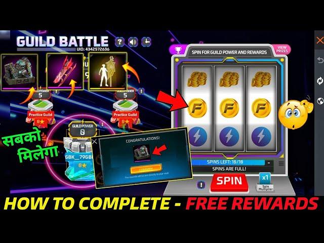 How To Complete - Guild Battle  Emote + Bundle  New Event In Free Fire FF Max New Event Today