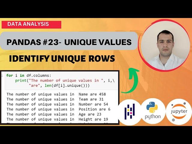 PYTHON PANDAS TUTORIAL #23 - HOW TO GET UNIQUE (DISTINCT) VALUES IN PANDAS