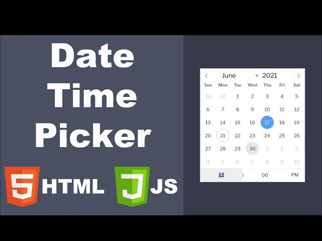 Input date and time in HTML and Javascript || (flatpickr.js)