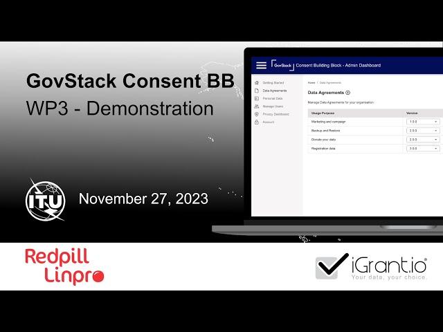 Watch the demo to implement the [GovStack] consent-building blocks | visit www.iGrant.io