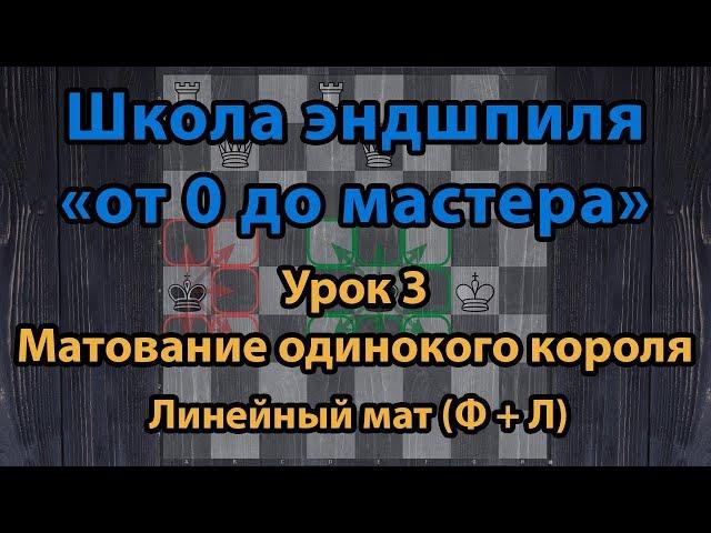 Шахматы. Эндшпиль от 0 до мастера. Урок № 3 Матование одинокого короля. Линейный мат