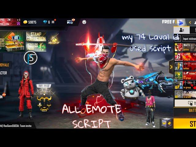 ALL EMOTE SCRIPT FREE FIRE+MAX ALL CRIMINAL BUND  SCRIPT FREE FIRE  #33 UPDATE