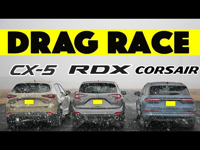 Gone in 15 Seconds! 2024 Acura RDX vs Lincoln Corsair vs Mazda CX-5  Drag and Roll Race