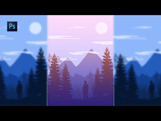 How to draw flat landscape in Photoshop