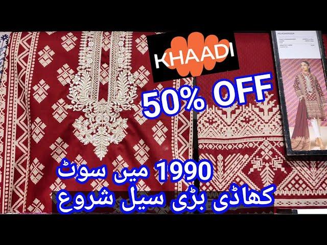 khaadi Sale Today Flat 50% off unstitched 2pc & 3pc