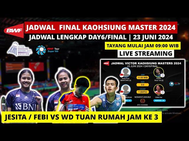 Jadwal Final Kaohsiung Master 2024: Tayang Mulai Jam 9 Pagi | Kaohsiung Masters 2024 Badminton Final