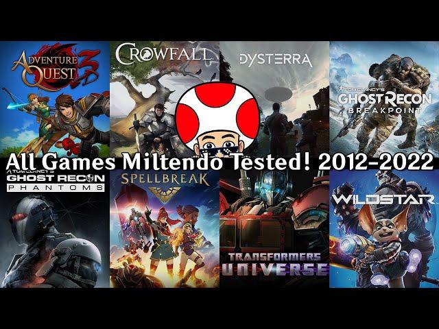 Miltendo's Tested Games! 2012-2022!