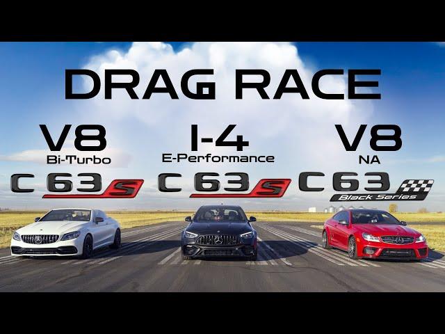 DRAG RACE AMG C63s E-Performance vs AMG C63s vs AMG C63 Black Series