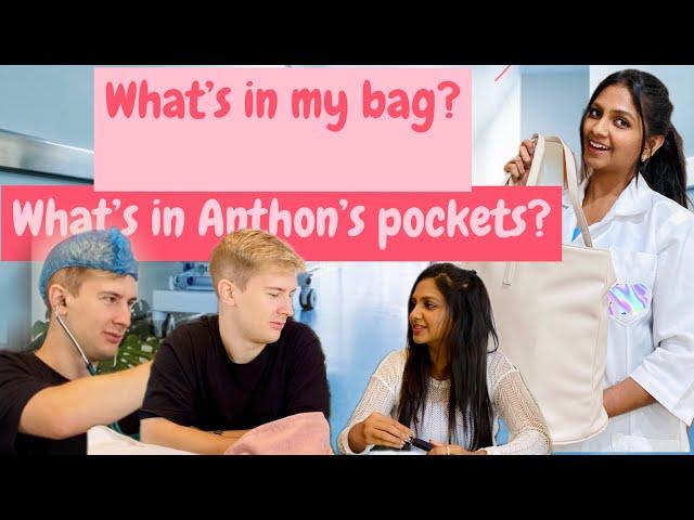 What’s in my bag? | Med student edition🩺 | What’s in Anthon’s pockets?|Sinhala vlog #vlog #couple