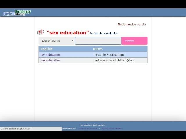 Sexuele voorlichting meaning in English