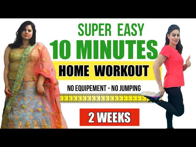 10 Mins Home Workout for Beginners | Full Body Exercises ( No Equipment + No Jumping ) Natasha Mohan