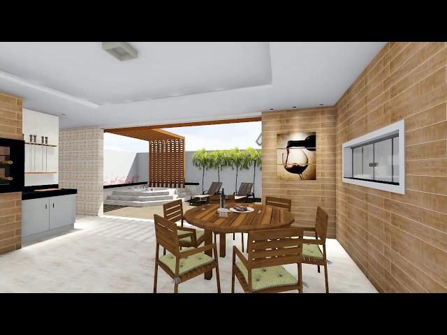 Passeio virtual- maquete 3D casa- Sketchup +Lumion 2 quartos