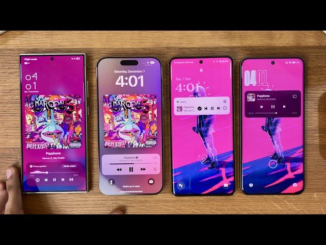 Samsung OneUI 7.0 vs iOS 18 vs OxygenOS 15 vs HyperOS 2.0 - Media Player Comparison