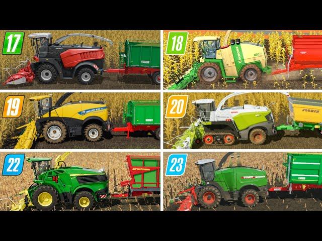 Fs17 Vs Fs18 Vs Fs19 Vs Fs20 Vs Fs22 Vs Fs23 | Corn Harvesting Gameplay | Timelapse