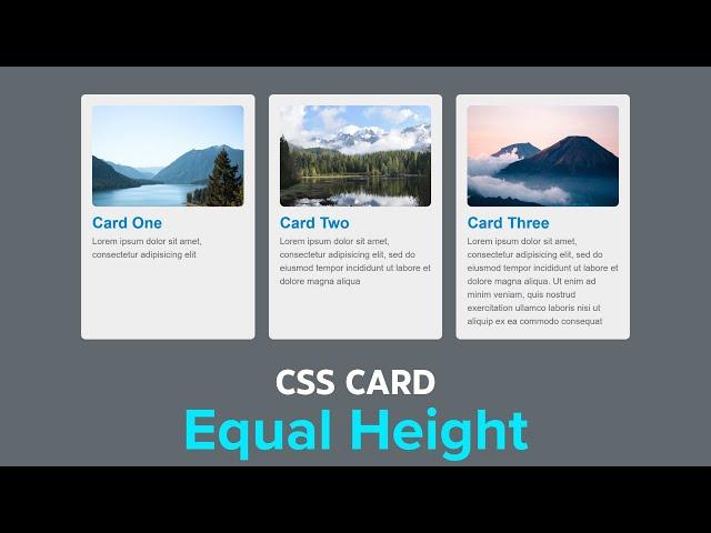 Create Equal Height Cards with HTML & CSS | CSS Grid Tutorial