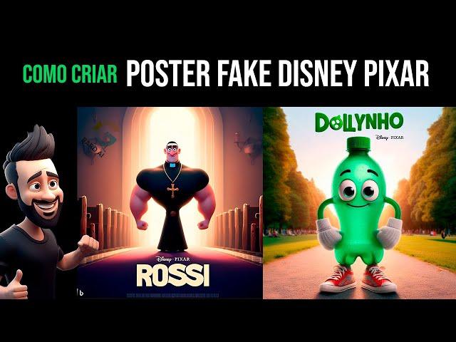 Como criar Posters Fake Pixar Disney GRÁTIS com Inteligência Artificial (IA)! Tutorial Completo