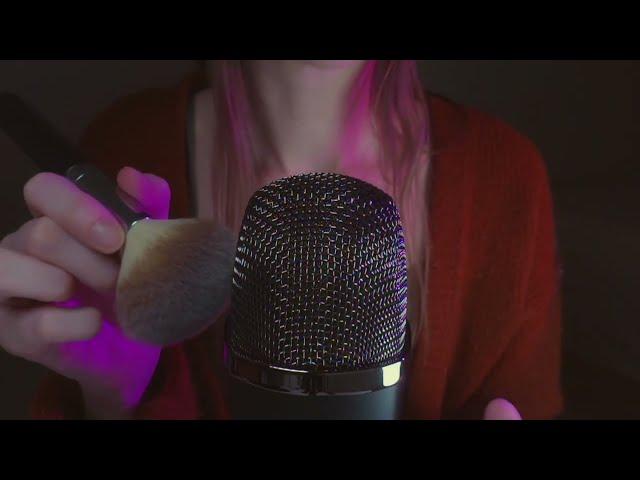 ASMR | Mic Brushing and Inaudible Whispering (distant wind chimes)