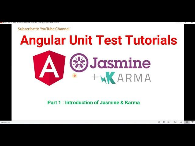 Part 1 :  Introduction of Jasmine & Karma | Angular unit test case Tutorials with Jasmine & Karma