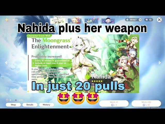 genshin impact 3.2 nahida F2P Lucky wishes. nahida weapon in 10 pulls.