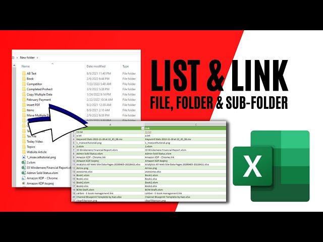 How To List File Names In A Folder & Subfolder And Link In Excel