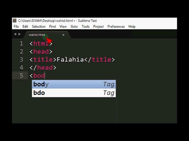 How to create basic webpage with Sublime Text3