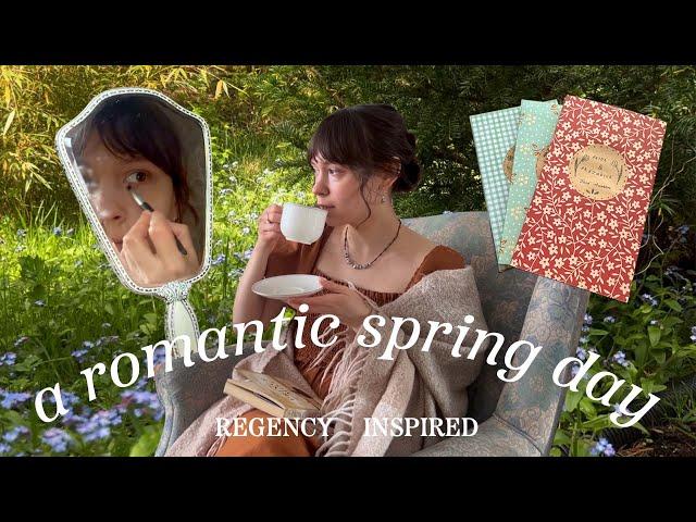 romanticising my day 🫖 gardens, plenty of tea, grwm, & a bookish craft *regency inspired*
