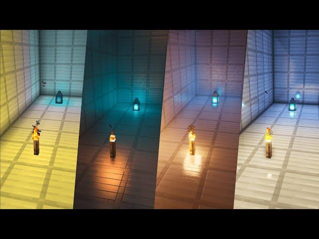 Minecraft Colored Lighting Shaders Comparison (Voxlementary, SEUS PTGI, MollyVX, NostalgiaVX, ...)