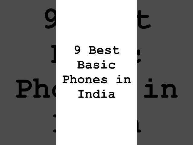 Basic Phones in India