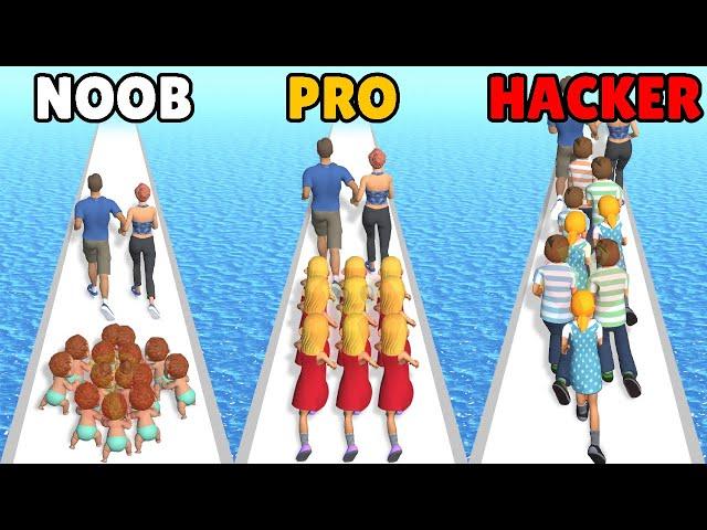 NOOB vs PRO vs HACKER in Family Run 3D