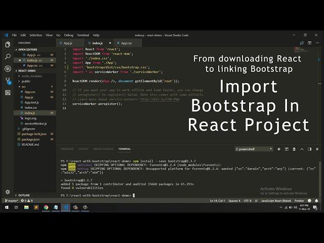 How to Import bootstrap in react project