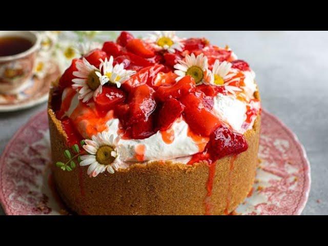 No bake Strawberry Cheesecake! [The best Cheesecake no-bake Without Mistake]