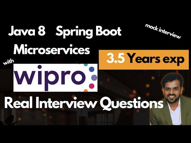 3.5 Years Experience || Real Wipro java spring boot Interview Questions