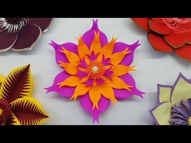 Easy Paper Flower Backdrop Tutorial with Free Template | Paper Craft