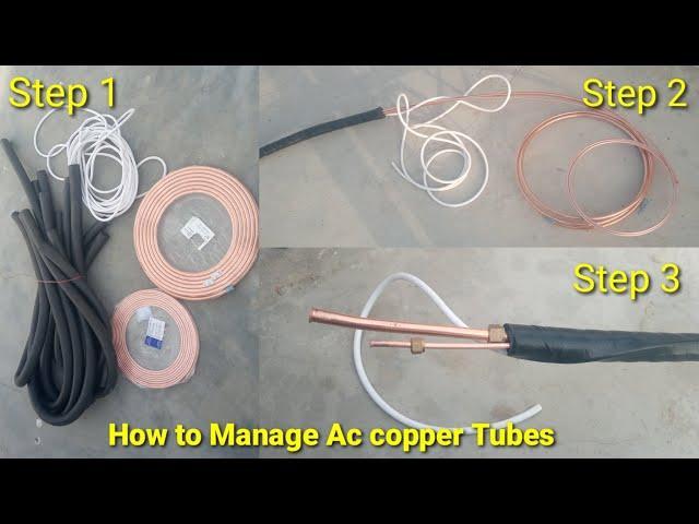 split Ac piping|Split Ac indoor unit to outdoor unit piping fitting|how to install split Ac piping