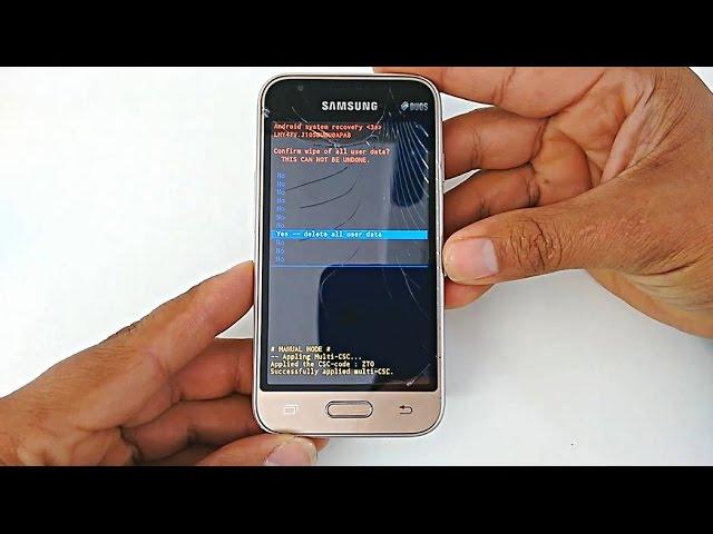 Hard Reset Samsung Galaxy J1 mini, J105, J105M, J105B, J105F, J105H, J105Y, Como formatar