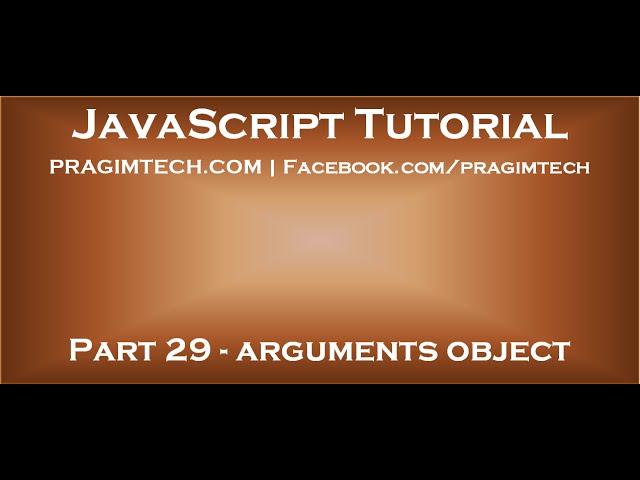 JavaScript arguments object