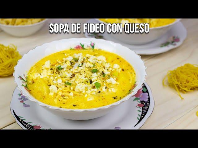 SOPA DE FIDEO CON QUESO