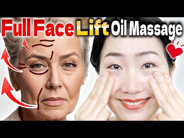 A Miracle Full Face Oil Massage to Erase Sagging and Wrinkles in 10 DAYS!  Drain Lymph and Veins