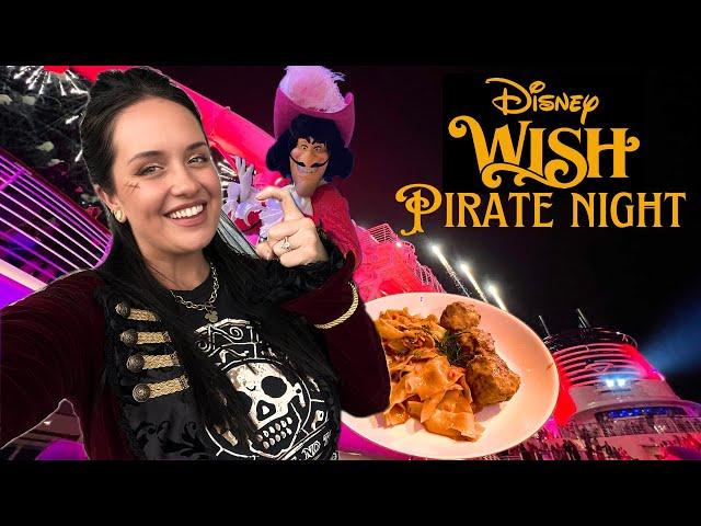 Disney WISH Pirate Night | AquaMouse Water Slide, Dining In Arendelle, & Fireworks At SEA!