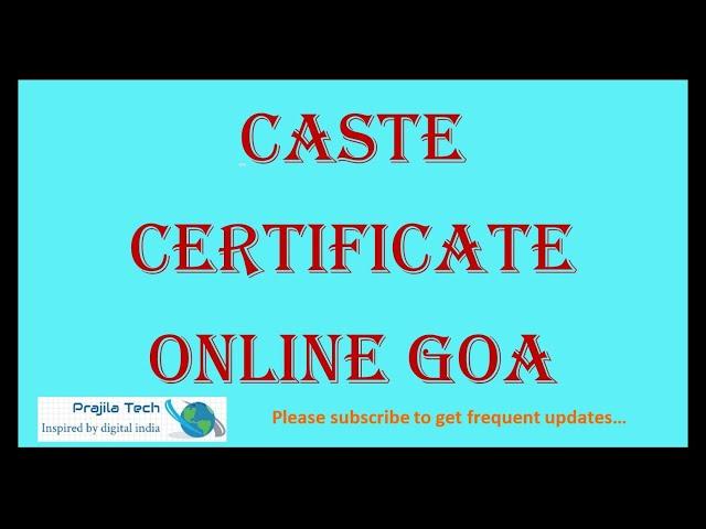 Get|Apply Caste Certificate Online in Goa Quick And Easy Method 2021