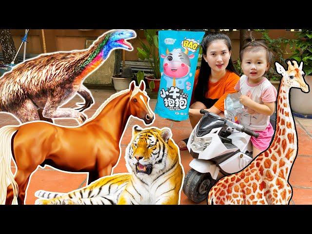 Animals in Changcady's zoo, chickens, horses, tigers, feeding dinosaurs - Part 283