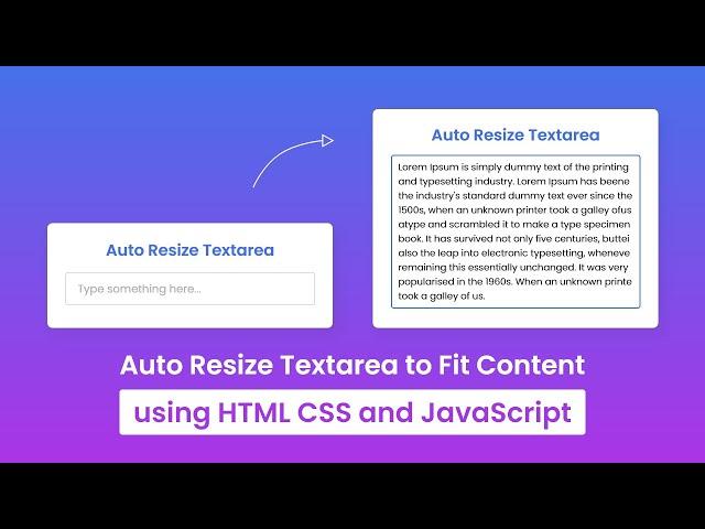 How to Auto Resize Textarea using HTML CSS & JavaScript