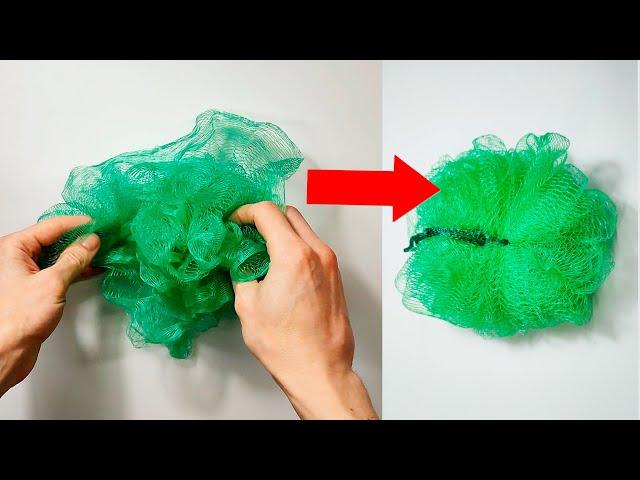 Repair your mesh bath - if a washcloth is unraveled - Take it and do it - How to tie a washcloth