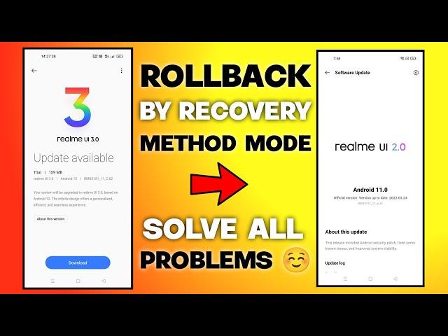 Downgrade/Rollback Realme Ui By Recovery Method | Second Method Of Rollback Realme Ui 3.0 To 2.0