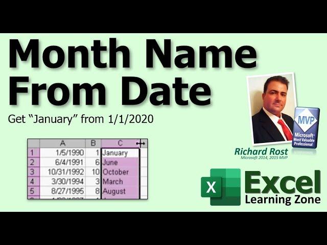 Get the Month Name From a Date in Microsoft Excel (January, February, etc.)