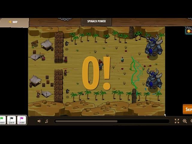 Spinach Power CodeCombat. Python