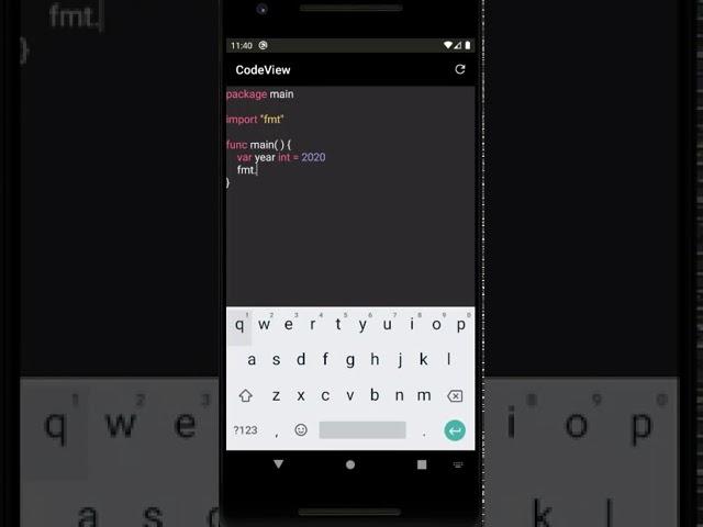 Android CodeView Library - GoLang Example