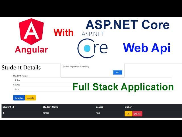 Angular with Asp.Net Core web Api Full Stack Crud Application