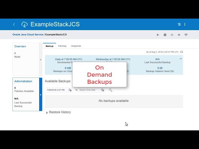 Back Up and Restore an Oracle Java Cloud Service Instance