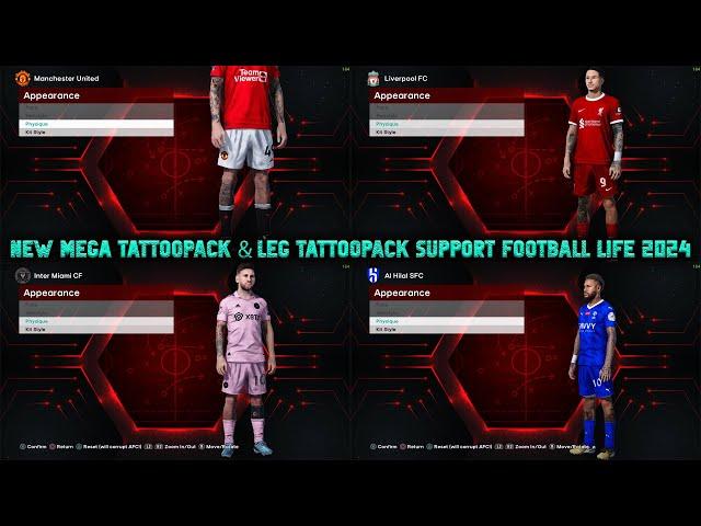 NEW MEGA TATTOOPACK & LEG TATTOOPACK UPDATE 2023 || FOOTBALL LIFE 2024 || SIDER & CPK VERSION